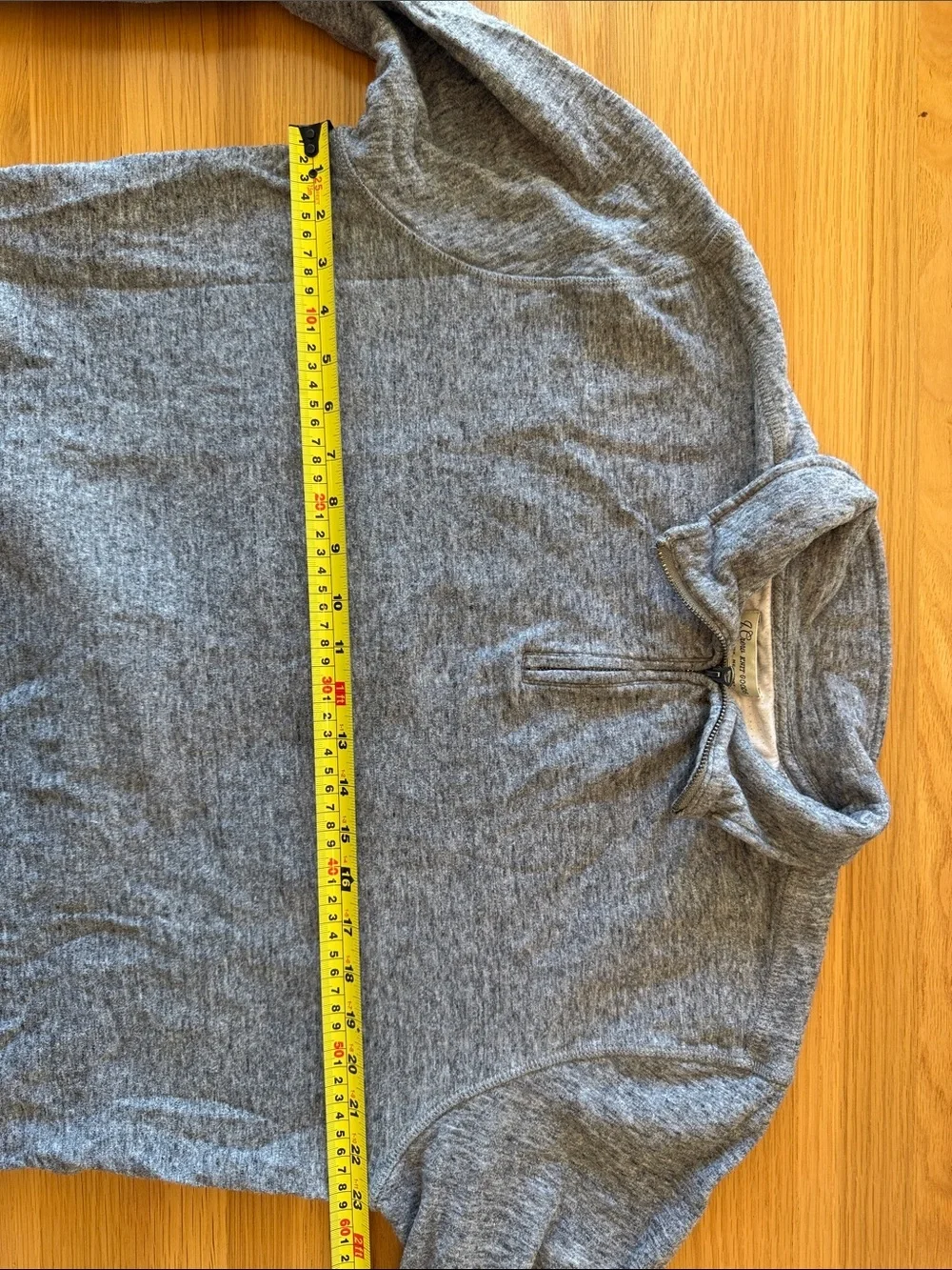 Men J. Crew Knit Heather Gray 1/4 Zip Pullover - Size XL
